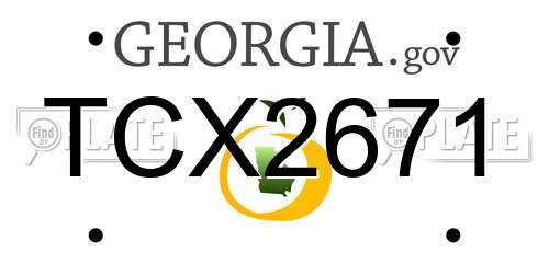 TCX2671 Georgia License Plate