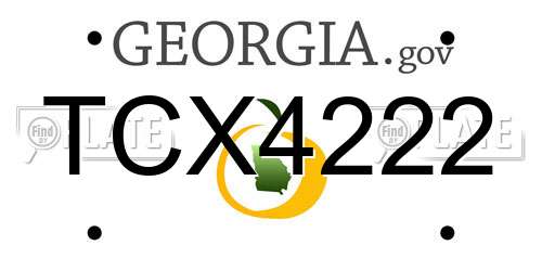 TCX4222 Georgia License Plate