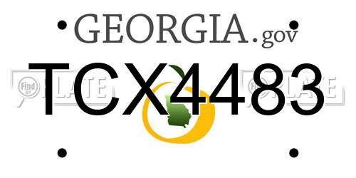 TCX4483 Georgia License Plate