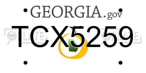 TCX5259 Georgia License Plate