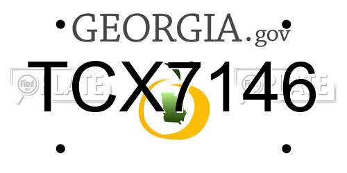 TCX7146 Georgia License Plate