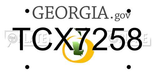 TCX7258 Georgia License Plate