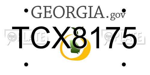TCX8175 Georgia License Plate
