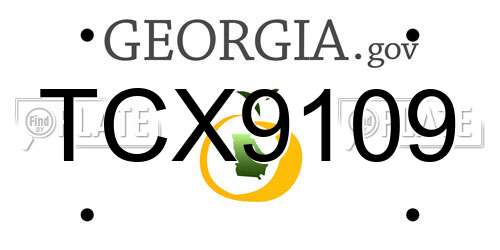 TCX9109 Georgia License Plate