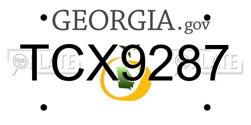 TCX9287 Georgia License Plate