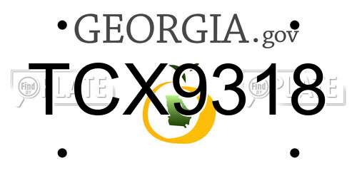 TCX9318 Georgia License Plate