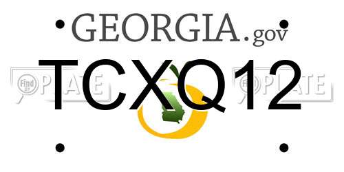 TCXQ12 Georgia License Plate