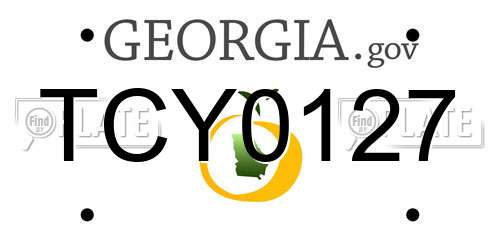 TCY0127 Georgia License Plate