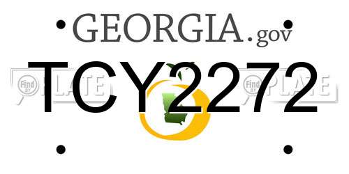 TCY2272 Georgia License Plate