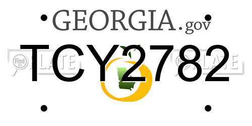 TCY2782 Georgia License Plate