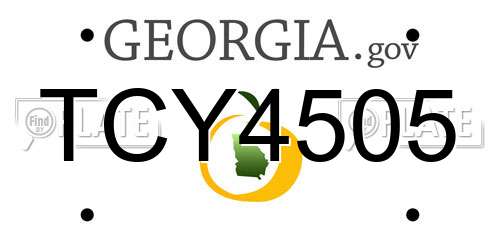 TCY4505 Georgia License Plate