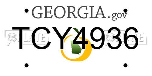 TCY4936 Georgia License Plate