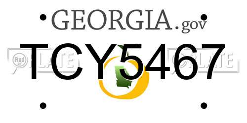 TCY5467 Georgia License Plate