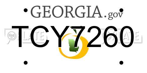 TCY7260 Georgia License Plate