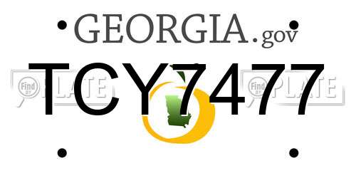 TCY7477 Georgia License Plate