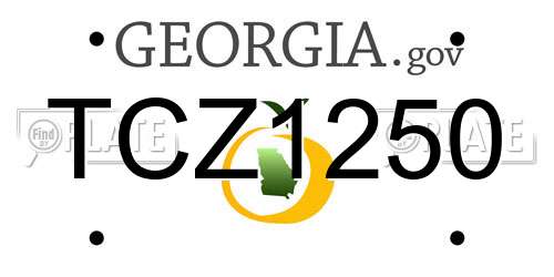 TCZ1250 Georgia License Plate