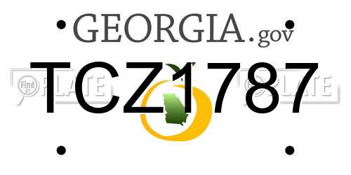 TCZ1787 Georgia License Plate