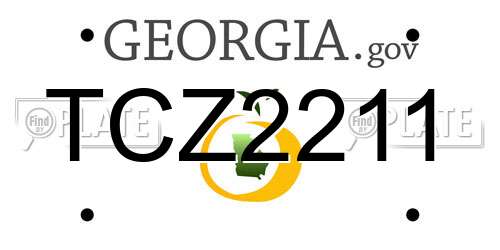 TCZ2211 Georgia License Plate