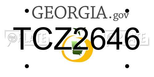 TCZ2646 Georgia License Plate