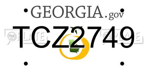 TCZ2749 Georgia License Plate