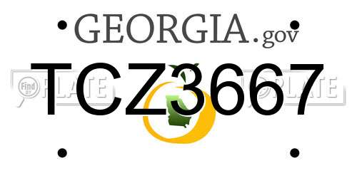 TCZ3667 Georgia License Plate