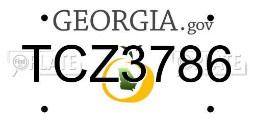 TCZ3786 Georgia License Plate