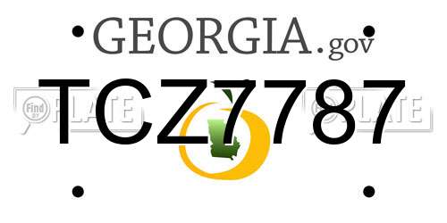 TCZ7787 Georgia License Plate