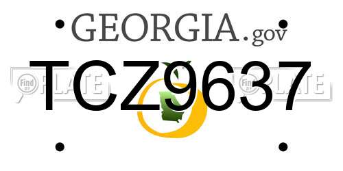 TCZ9637 Georgia License Plate