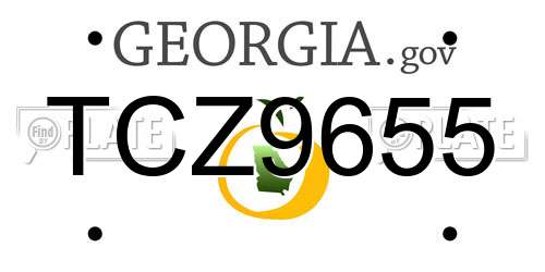 TCZ9655 Georgia License Plate