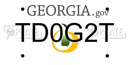 TD0G2T Georgia License Plate