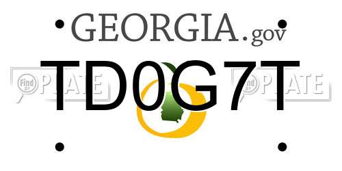 TD0G7T Georgia License Plate