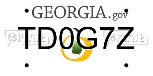 TD0G7Z Georgia License Plate