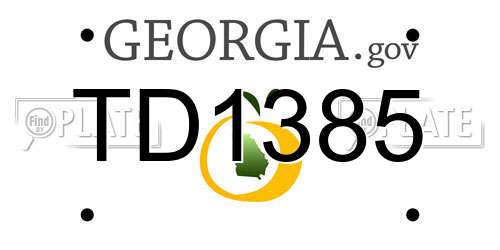 TD1385 Georgia License Plate