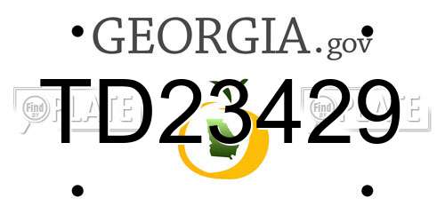 TD23429 Georgia License Plate