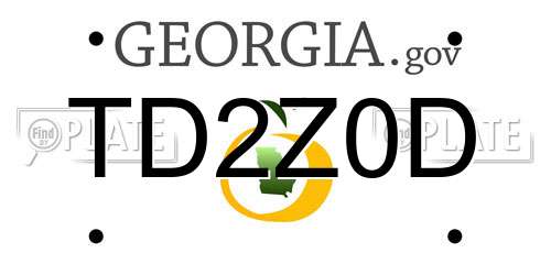 TD2Z0D Georgia License Plate