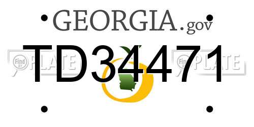 TD34471 Georgia License Plate