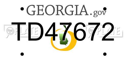 TD47672 Georgia License Plate