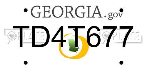 TD4T677 Georgia License Plate