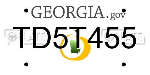 TD5T455 Georgia License Plate
