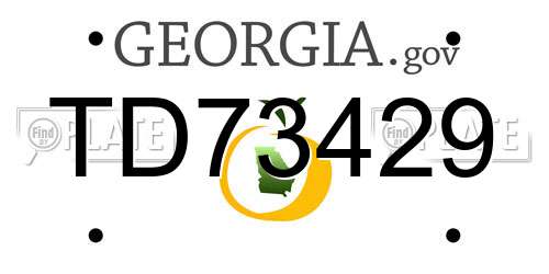 TD73429 Georgia License Plate