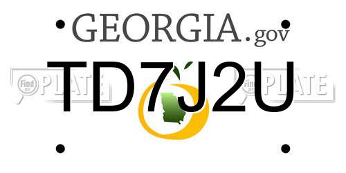 TD7J2U Georgia License Plate