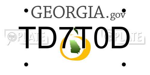 TD7T0D Georgia License Plate