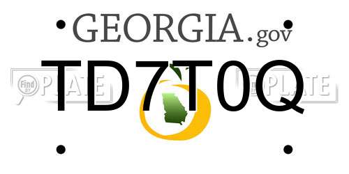 TD7T0Q Georgia License Plate