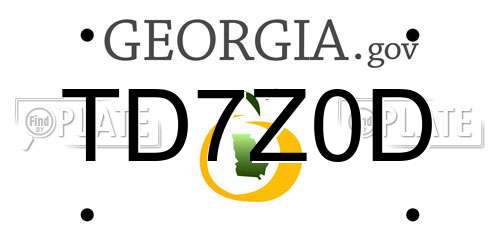 TD7Z0D Georgia License Plate