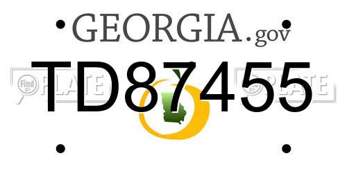 TD87455 Georgia License Plate