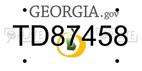 TD87458 Georgia License Plate