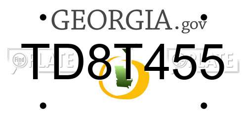 TD8T455 Georgia License Plate