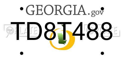 TD8T488 Georgia License Plate