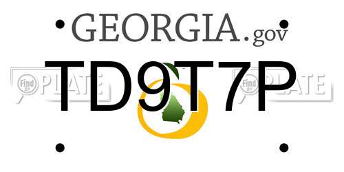 TD9T7P Georgia License Plate