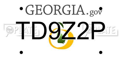 TD9Z2P Georgia License Plate